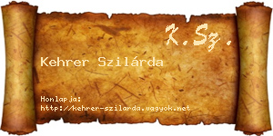 Kehrer Szilárda névjegykártya